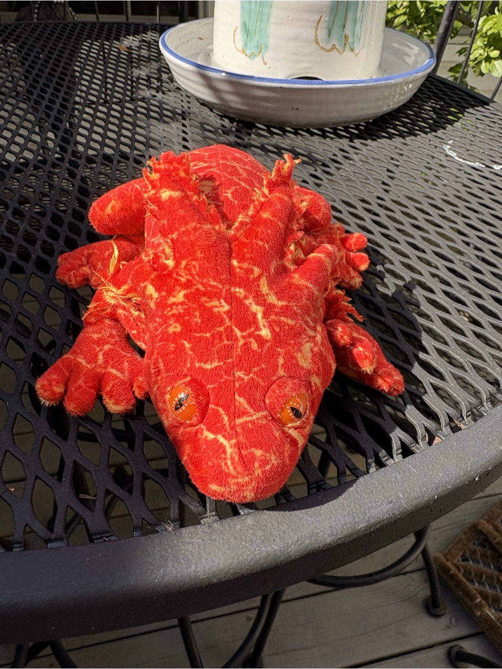 Warner Bros. Red and Yellow Marbled Plush Frog - Harry Potter Tag